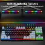 XUNFOX K10 87-Keys Rainbow Blacklit USB Wired Gaming Keyboard, Cable Length: 1.5m - Image 3