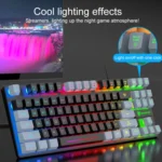 XUNFOX K10 87-Keys Rainbow Blacklit USB Wired Gaming Keyboard, Cable Length: 1.5m - Image 6