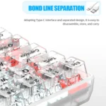 XUNFOX K30 Transparent 61-Keys Blacklit Wired Mechanical Keyboard, Cable Length: 1.5m - Image 3