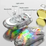 XUNFOX XYH20RGB 2.4G + BT + Wired Transparent 2400DPI RGB Light Gaming Mouse - Image 3