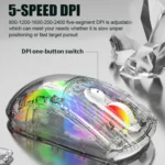 XUNFOX XYH20RGB 2.4G + BT + Wired Transparent 2400DPI RGB Light Gaming Mouse - Image 4