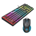 HXSJ L200+X100 Wired RGB Backlit Keyboard and Mouse Set 104 Pudding Key Caps + 3600DPI Mouse - Image 10
