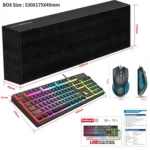 HXSJ L200+X100 Wired RGB Backlit Keyboard and Mouse Set 104 Pudding Key Caps + 3600DPI Mouse - Image 11