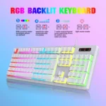 HXSJ L200+X100 Wired RGB Backlit Keyboard and Mouse Set 104 Pudding Key Caps + 3600DPI Mouse - Image 4
