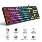 HXSJ L200 Wired RGB Backlit Keyboard 104 Pudding Key Caps - Image 3