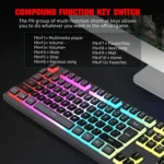 HXSJ L200 Wired RGB Backlit Keyboard 104 Pudding Key Caps - Image 6