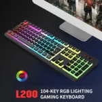 HXSJ L200 Wired RGB Backlit Keyboard 104 Pudding Key Caps - Image 7