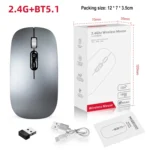 HXSJ M103 1600DPI Dual Mode 2.4GHz + Bluetooth 5.1 Wireless Rechargeable Mouse - Image 10
