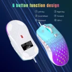 HXSJ S500 3600DPI Colorful Luminous Wired Mouse, Cable Length: 1.5m - Image 6