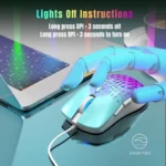 HXSJ S500 3600DPI Colorful Luminous Wired Mouse, Cable Length: 1.5m - Image 7