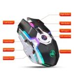 HXSJ T30 2400DPI RGB 2.4GHz Wireless Mouse - Image 3