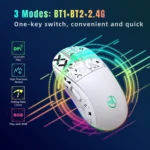 HXSJ T90 RGB Light Three-mode Wireless Gaming Mouse - Image 7
