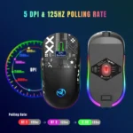 HXSJ T90 RGB Light Three-mode Wireless Gaming Mouse - Image 8