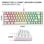 HXSJ V200 Wired RGB Backlit Mechanical Keyboard 68 Key Caps, Cable Length: 1.7m - Image 2