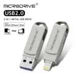 MicroDrive 2 In 1 Lightning + USB2.0 Portable Metal USB Flash Disk - Image 2