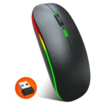HXSJ M40 2.4GHZ 800,1200,1600dpi Third Gear Adjustment Colorful Wireless Mouse USB Rechargeable - Image 2