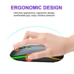 HXSJ M40 2.4GHZ 800,1200,1600dpi Third Gear Adjustment Colorful Wireless Mouse USB Rechargeable - Image 11