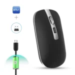 HXSJ M50 2.4GHZ 800,1200,1600dpi Three Gear Adjustment Dual-mode Wireless Mouse USB + Bluetooth 5.1 Rechargeable