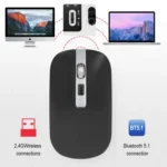 HXSJ M50 2.4GHZ 800,1200,1600dpi Three Gear Adjustment Dual-mode Wireless Mouse USB + Bluetooth 5.1 Rechargeable - Image 11