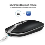 HXSJ M50 2.4GHZ 800,1200,1600dpi Three Gear Adjustment Dual-mode Wireless Mouse USB + Bluetooth 5.1 Rechargeable - Image 12