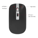 HXSJ M50 2.4GHZ 800,1200,1600dpi Three Gear Adjustment Dual-mode Wireless Mouse USB + Bluetooth 5.1 Rechargeable - Image 8