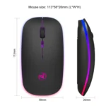 HXSJ T18 2.4GHZ 1600dpi Dual-mode Light-emitting Wireless Mouse USB + Bluetooth 5.1 Rechargeable - Image 11