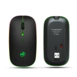 HXSJ T18 2.4GHZ 1600dpi Dual-mode Light-emitting Wireless Mouse USB + Bluetooth 5.1 Rechargeable - Image 7
