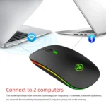 HXSJ T18 2.4GHZ 1600dpi Dual-mode Light-emitting Wireless Mouse USB + Bluetooth 5.1 Rechargeable - Image 8
