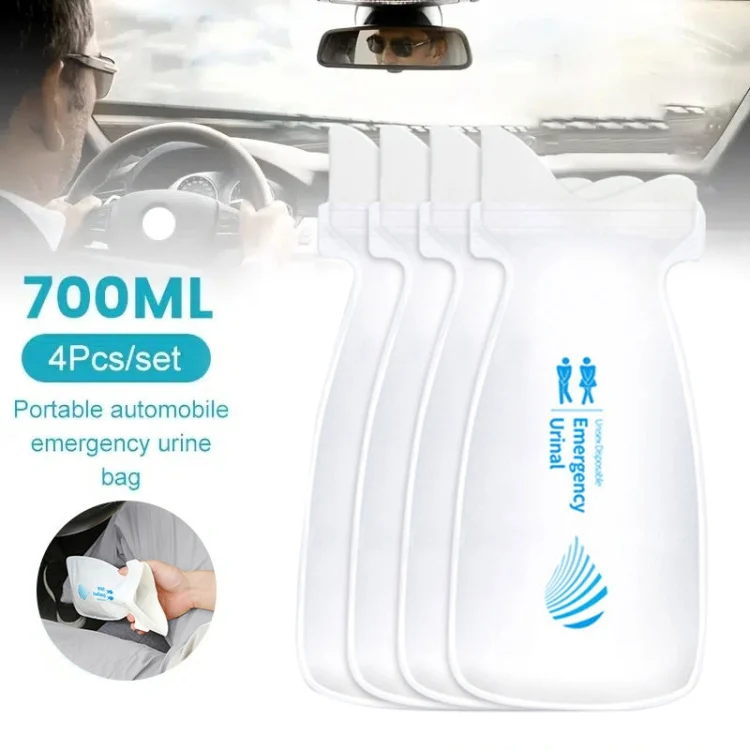 EDA0056453_1.webp 4pcs / Set Vehicle Emergency Urine Bags Unisex Disposable Portable Toilet 700ml - Image 2