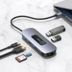 USAMS US-SJ643 PD100W 8 in 1 Aluminum Alloy Multifunctional Type-C HUB with Light - Image 2