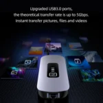 USAMS US-SJ643 PD100W 8 in 1 Aluminum Alloy Multifunctional Type-C HUB with Light - Image 4