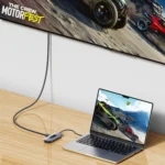 USAMS US-SJ643 PD100W 8 in 1 Aluminum Alloy Multifunctional Type-C HUB with Light - Image 8