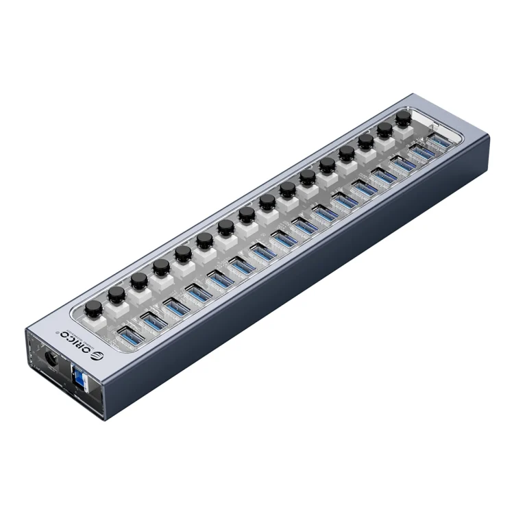 ORICO AT2U3-16AB-GY-BP 16 Ports USB 3.0 HUB with Individual Switches & Blue LED Indicator
