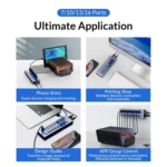 ORICO AT2U3-16AB-GY-BP 16 Ports USB 3.0 HUB with Individual Switches & Blue LED Indicator - Image 8