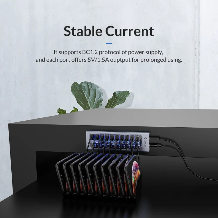 EDA0056882_B9.webp ORICO AT2U3-16AB-GY-BP 16 Ports USB 3.0 HUB with Individual Switches & Blue LED Indicator - Image 10
