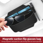 3073 Napa Texture Leather Car Removable Glasses Storage Bag - Image 2