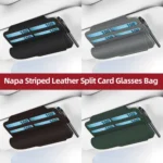 3073 Napa Texture Leather Car Removable Glasses Storage Bag - Image 7