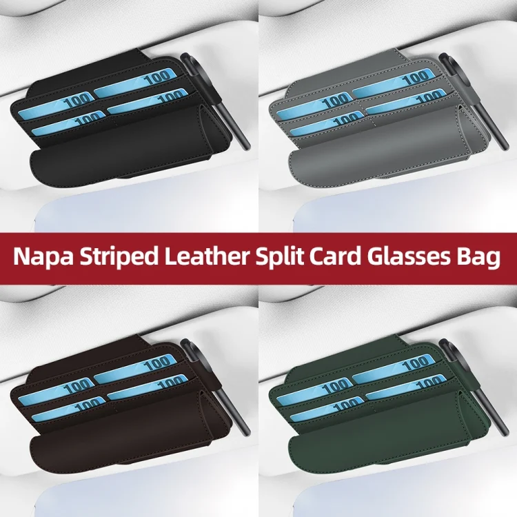 EDA0057541_B6.webp 3073 Napa Texture Leather Car Removable Glasses Storage Bag - Image 7