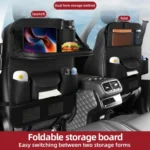 4041 Napa Texture Leather Car Seat Back Storage Bag Folding Dining Table - Image 2