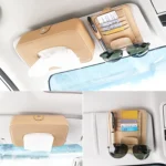 Car Litchi Texture Hanging Tissue Box Sun Visor Card Storage Clip - Image 8