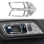 Car Door Inner Handle Panel Diamond Decoration Sticker, Left and Right Drive