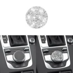 Car Central Control Knob Diamond Decoration Sticker, Left and Right Drive