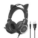 G35 Cute Cat RGB Head-mounted Wired Gaming Earphone