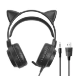 G35 Cute Cat RGB Head-mounted Wired Gaming Earphone - Image 2