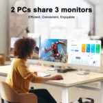 KC-KVM203DH 8K 30Hz USB3.0 DP+DP+HDMI Triple Monitors KVM Switch, EU Plug - Image 2