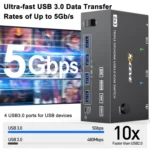 KC-KVM203DH 8K 30Hz USB3.0 DP+DP+HDMI Triple Monitors KVM Switch, EU Plug - Image 5