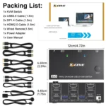 KC-KVM203DH 8K 30Hz USB3.0 DP+DP+HDMI Triple Monitors KVM Switch, EU Plug - Image 8