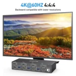KC-KVM302AS 4K 60Hz USB3.0 / HDMI Dual Monitors KVM Switch, EU Plug - Image 2