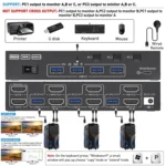 KC-KVM302AS 4K 60Hz USB3.0 / HDMI Dual Monitors KVM Switch, EU Plug - Image 3