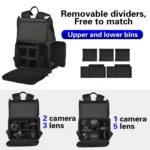 Cwatcun D79 Camera Backpack Multi-Functional Camera Dual Shoulders Bag - Image 4